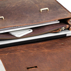 Cool Coffee Leather Mens Briefcase Work Shoulder Bag Laptop Bag Business Bag for Men