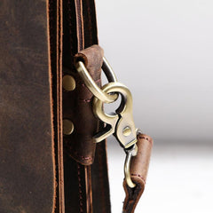Cool Coffee Leather Mens Briefcase Work Shoulder Bag Laptop Bag Business Bag for Men