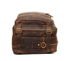 Cool Coffee Leather 15 inches Large Satchel BackPack Travel BackPack School BackPack for Men
