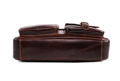 Cool Dark Brown Vintage Leather Small Side Bag Messenger Bag Shoulder Bags For Men