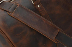 Cool Vintage Brown Leather Men Barrel Overnight Bags Travel Bags Weekender Bags For Men