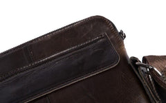 Cool Brown Leather Mens Tablet Messenger Bag Small Side Bag Mini Messenger Bag For Men