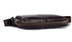 Cool Brown Leather Mens Tablet Messenger Bag Small Side Bag Mini Messenger Bag For Men
