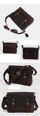 Cool Brown Leather Mens Small Courier Bags Vintage Brown Messenger Bag Postman Bag For Men
