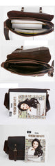 Cool Brown Leather Mens Small Courier Bags Vintage Brown Messenger Bag Postman Bag For Men