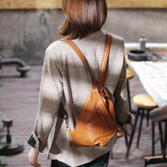 Cool Funky Backpacks Triangel Side Bag Small Leather Backpack Womens - Annie Jewel