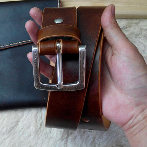 Cool Handmade Brown Leather Mens Belt Leather Belt for Men