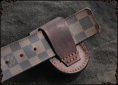 Cool Handmade Brown Leather Mens Car Key Case Car Key Holder with Belt Loop For Men