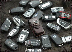Cool Handmade Leather Mens Car Key Case Car Key Holder with Belt Loop For Men
