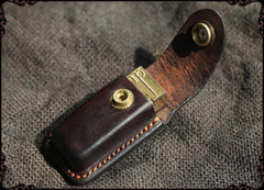 Cool Handmade Leather Mens Dunhill Lighter Case Lighter Holder with Belt Loop For Men