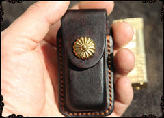 Cool Handmade Leather Mens Dunhill Lighter Case Lighter Holder with Belt Loop For Men