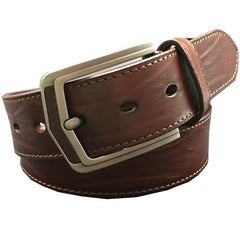 Handmade Cool Dark Red Brown Leather Mens Belt Light Red Brown Leather Belt for Men