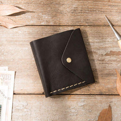Cool Handmade Leather Mens Small Wallets Bifold Vintage billfold Wallet for Men