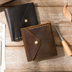 Cool Handmade Leather Mens Small Wallets Bifold Vintage billfold Wallet for Men
