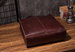 Cool Handmade Leather Mens Tote Bag Cool Messenger Tote Bag Handbag for men
