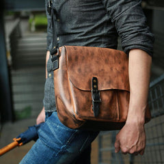 Cool Handmade Vintage Leather Mens Messenger Bags Shoulder Bag for men