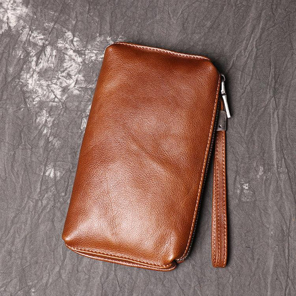 Cool Leather Black Long Wallet for Men - Back View
