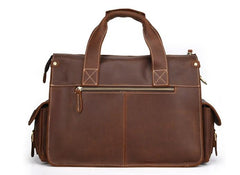Cool Leather Briefcase 14inch Laptop Handbag Work Bag Travel Bag For Men