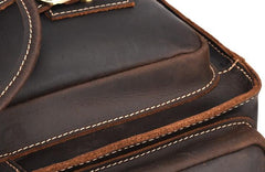 Cool Leather Briefcase 14inch Laptop Handbag Work Bag Travel Bag For Men