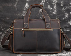Cool Leather Briefcase 14inch Laptop Handbag Work Bag Travel Bag For Men