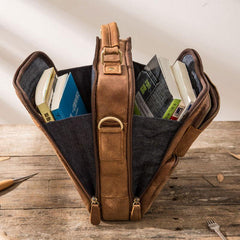 Cool Leather Brown Small Mens Messenger Bag Vintage Shoulder Bag  for Men