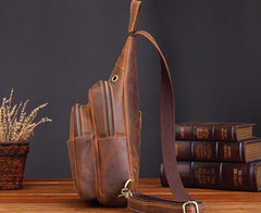 Cool Leather Chest Bag Sling Bag Sling Crossbody Bag Sling Travel Bag Sling Hiking Bags For Men