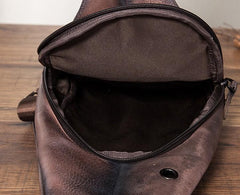 Cool Leather Chest Bag Sling Bag Sling Crossbody Bag Sling Travel Bags Sling Hiking Bag For Men