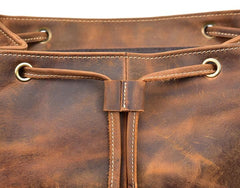 Cool Leather Black Coffee Mens Satchel Backpacks Travel Backpack 14inch Laptop Backpack for Men
