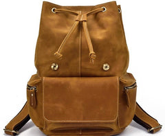 Cool Leather Black Coffee Mens Satchel Backpacks Travel Backpack 14inch Laptop Backpack for Men