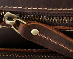 Cool Leather Dark Brown Mens Laptop Backpacks Vintage School Backpack Backpack Bag for Men