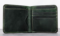Cool Leather Men Slim Small Wallet Bifold Vintage billfold Wallet for Men