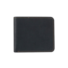 Cool Leather Men Slim Small Wallet Bifold Vintage billfold Wallet for Men