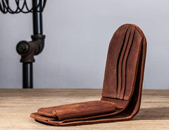 Cool Leather Men Small Wallet Bifold Vintage billfold Wallet for Men