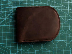 Cool Leather Men Small Wallet Bifold Vintage billfold Wallet for Men
