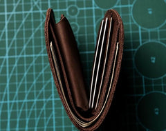 Cool Leather Men Small Wallet Bifold Vintage billfold Wallet for Men