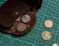 Cool Leather Men Small Wallet Bifold Vintage billfold Wallet for Men