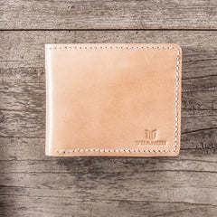 Cool Leather Men Small Wallet Bifold Vintage billfold Wallet for Men
