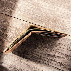 Cool Leather Men Small Wallet Bifold Vintage billfold Wallet for Men