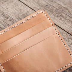 Cool Leather Men Small Wallet Bifold Vintage billfold Wallet for Men