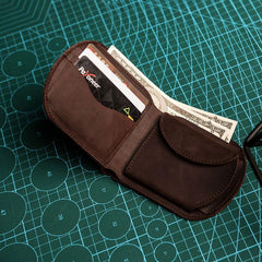 Cool Leather Men Small Wallet Bifold Vintage billfold Wallet for Men