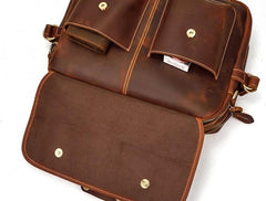 Cool Leather Men Vintage Briefcase Work Bag Handbag Shoulder Bags For Men