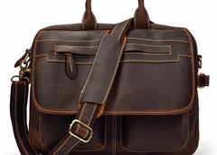 Cool Leather Men Vintage Briefcase Work Bag Handbag Shoulder Bags For Men