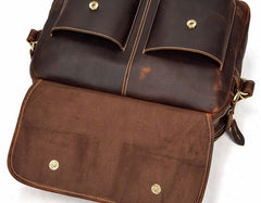 Cool Leather Men Vintage Briefcase Work Bag Handbag Shoulder Bags For Men