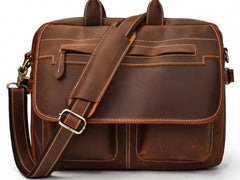 Cool Leather Men Vintage Briefcase Work Bag Handbag Shoulder Bags For Men