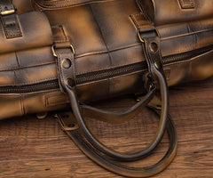 Cool Leather Men Vintage Briefcase 14inch Work Bags Handbag Shoulder Bags For Men