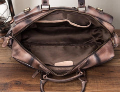 Cool Leather Men Vintage Briefcase 14inch Work Bags Handbag Shoulder Bags For Men