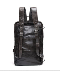 Cool Coffee Leather Mens Backpacks Large Large Travel Backpacks for Men