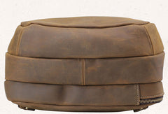 Cool Coffee Leather Mens Backpack Large Vintage Large Travel Backpack for Men