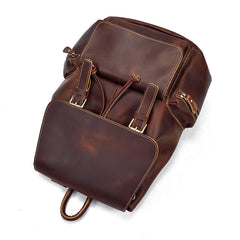 Cool Leather Mens Backpack Large Vintage School Backpack Travel Backpack for Men