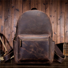 Cool Leather Mens Backpacks Vintage School Backpacks Travel Backpack for Men